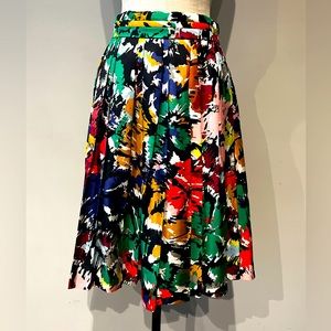 J.Crew Multi-Colored Pleated Skirt